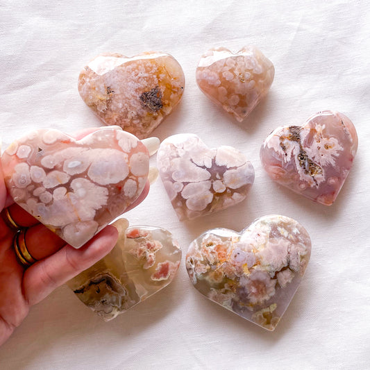 Flower agate blossom crystal heart