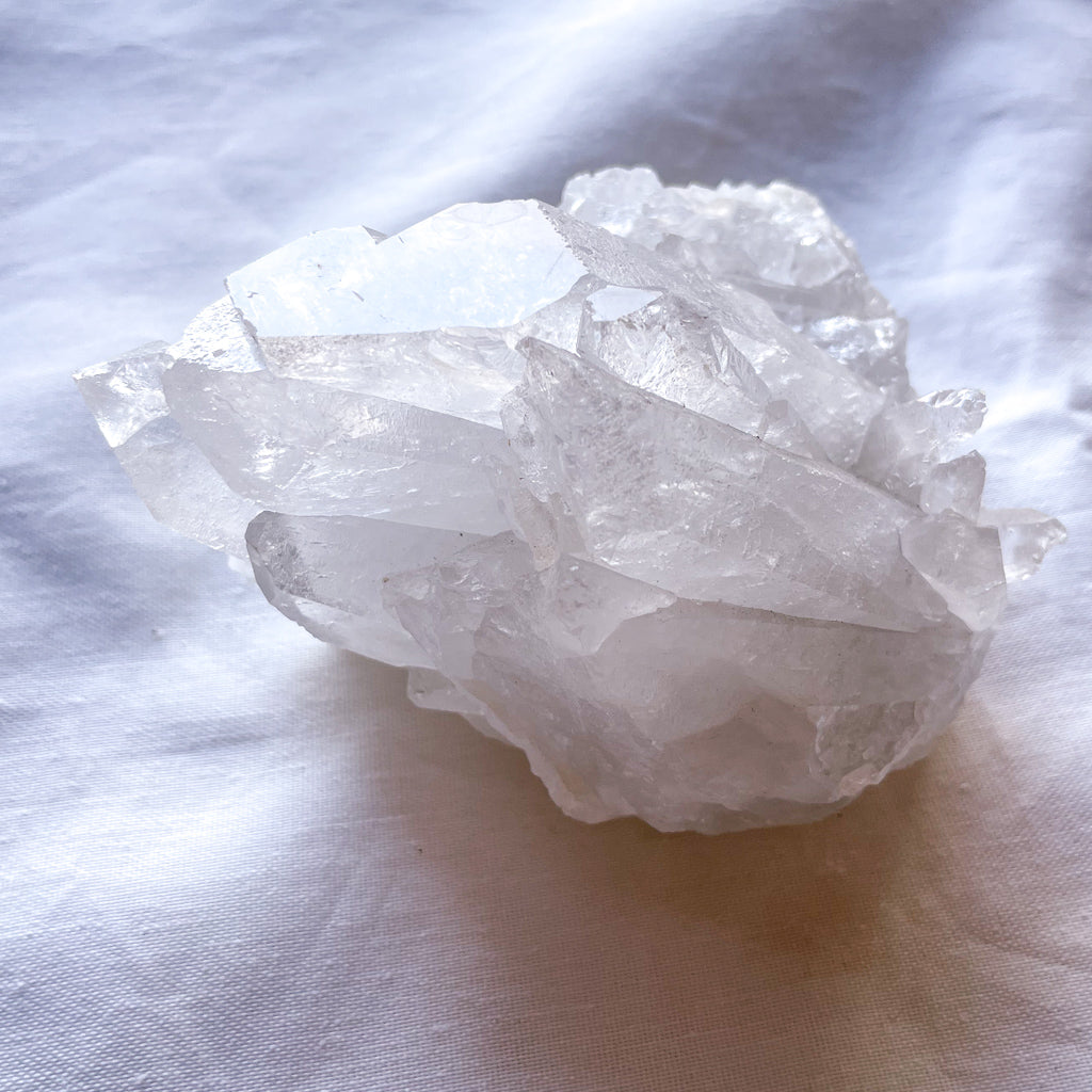 Clear quartz crystal point chunky cluster 550g