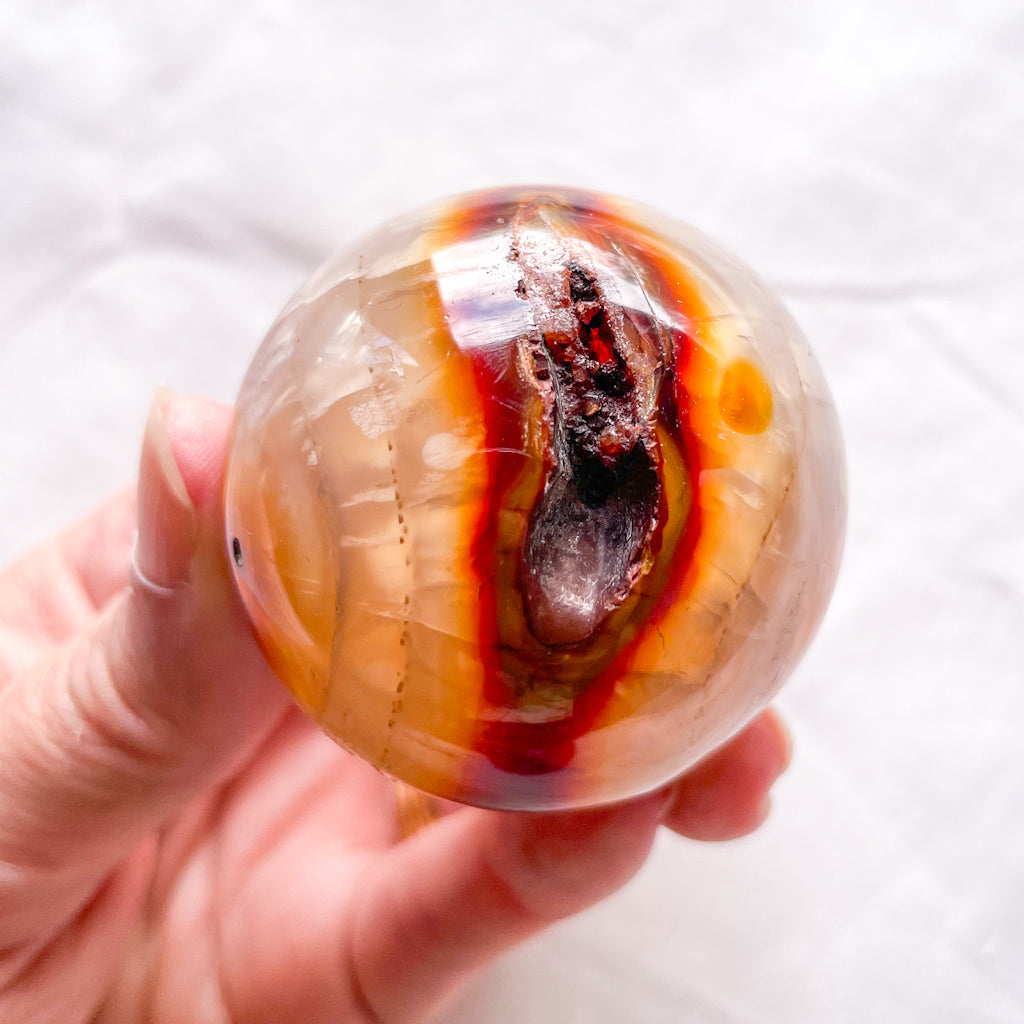 Carnelian crystal sphere M