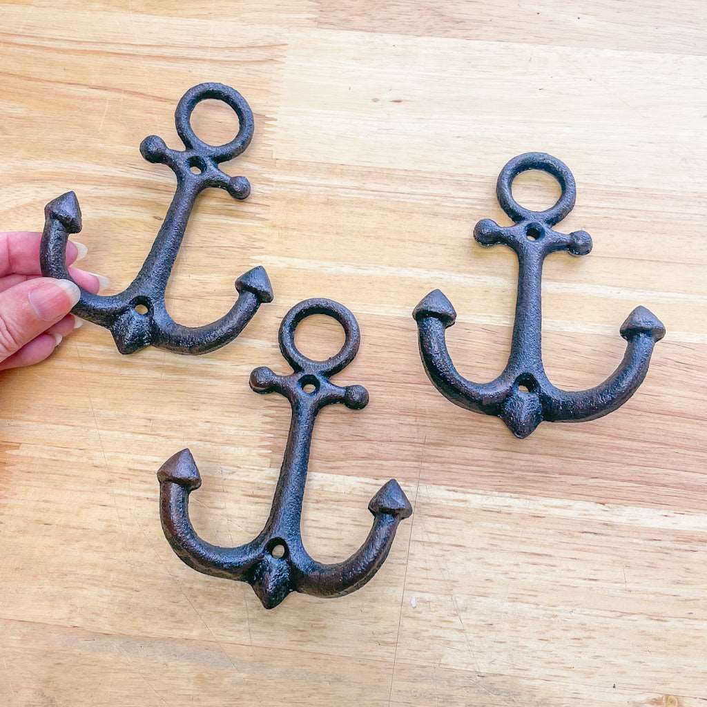 Anchor cast iron wall hook