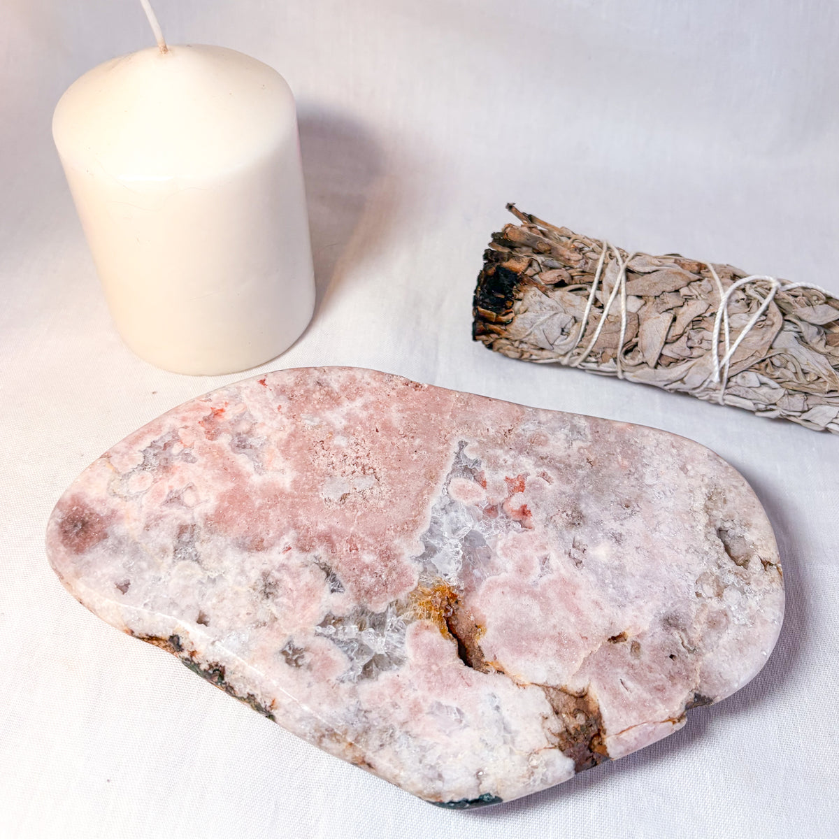 Pink Amethyst crystal slab 630g