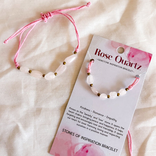 Rose quartz crystal bracelet