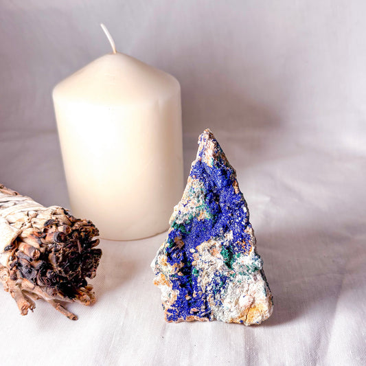 Azurite + malachite specimen crystal stone