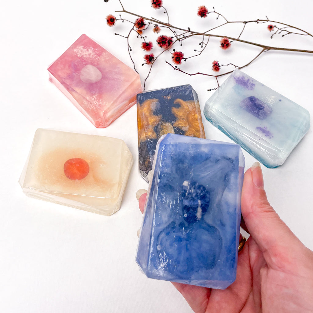 Crystal soap bar - vegan gemstone soap