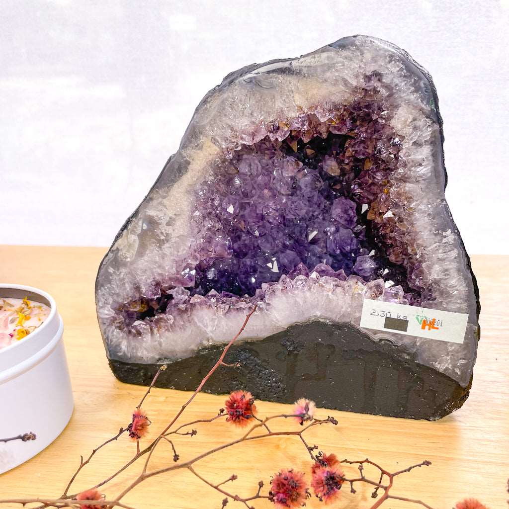 Amethyst crystal cluster geode cathedral cave