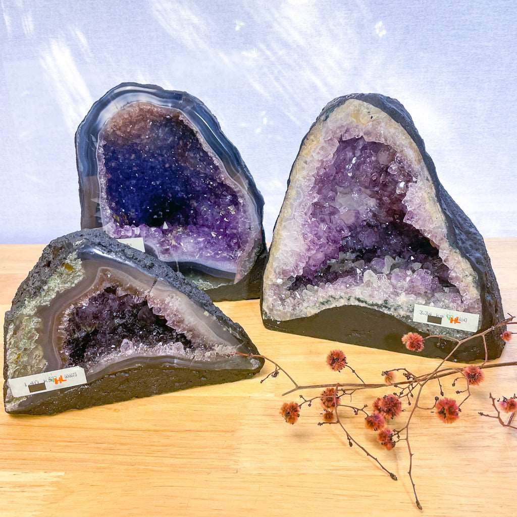 Amethyst crystal cluster geode cathedral cave