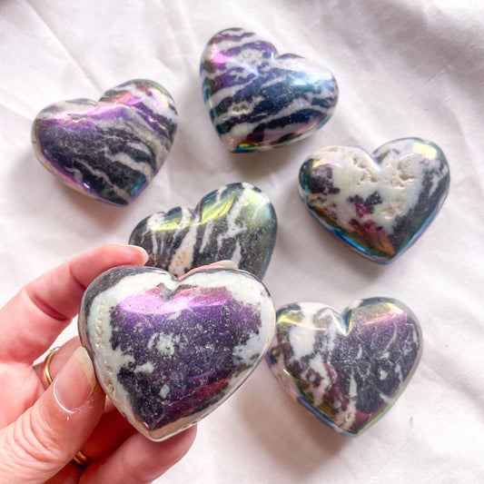 Aura zebra jasper crystal heart