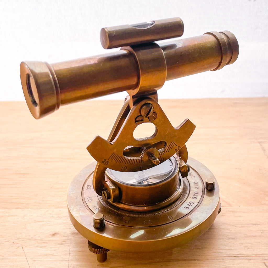 Theodolite brass vintage decor turning board alidade