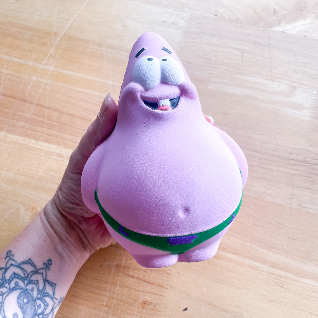 Cheeky TV cartoon character Patrick squishy toy