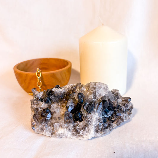 Smoky quartz crystal cluster 350g