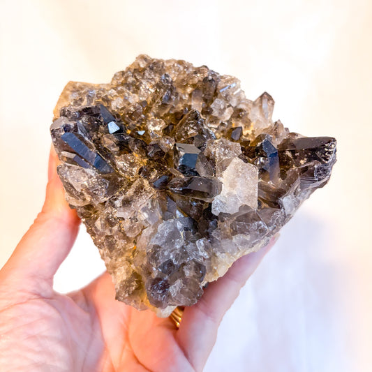 Smoky quartz crystal cluster 750g