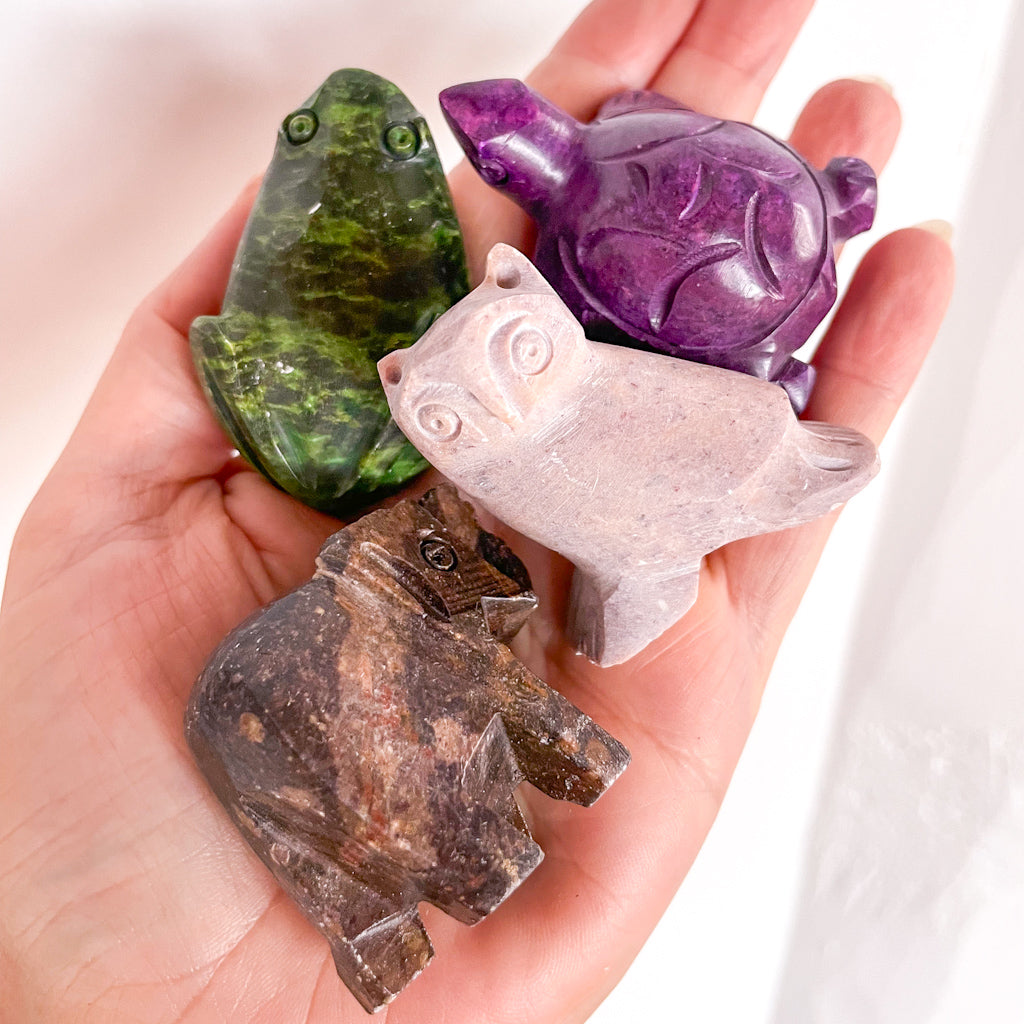 Spirit animal soapstone crystal - various