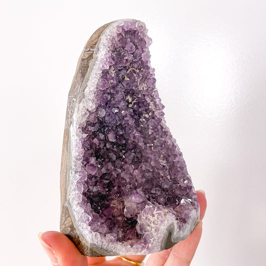 Amethyst crystal cluster cut base 530g