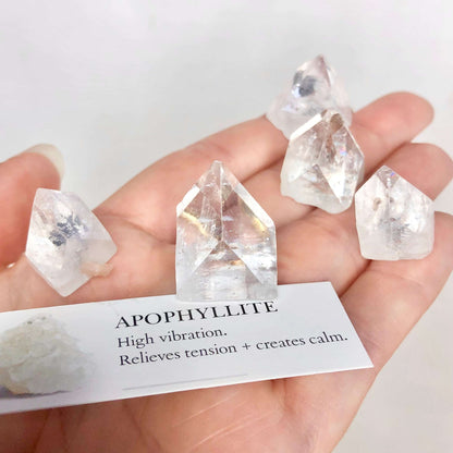 Apophyllite crystal point cluster tip raw stone