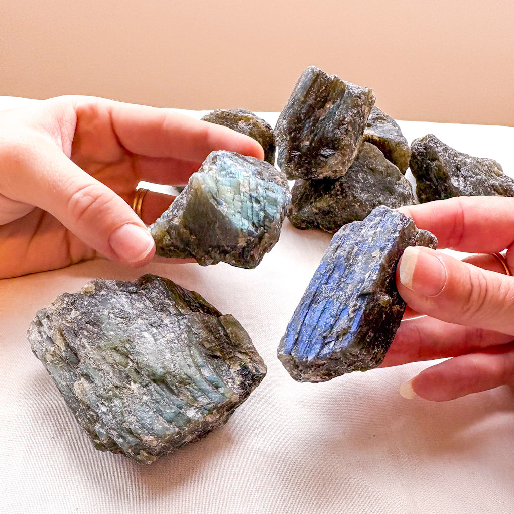 Labradorite crystal rough rock