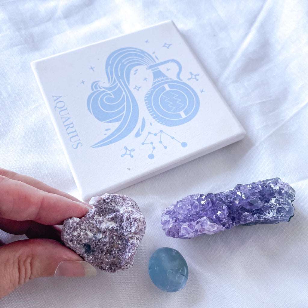 Aquarius Zodiac star sign crystal lover kit