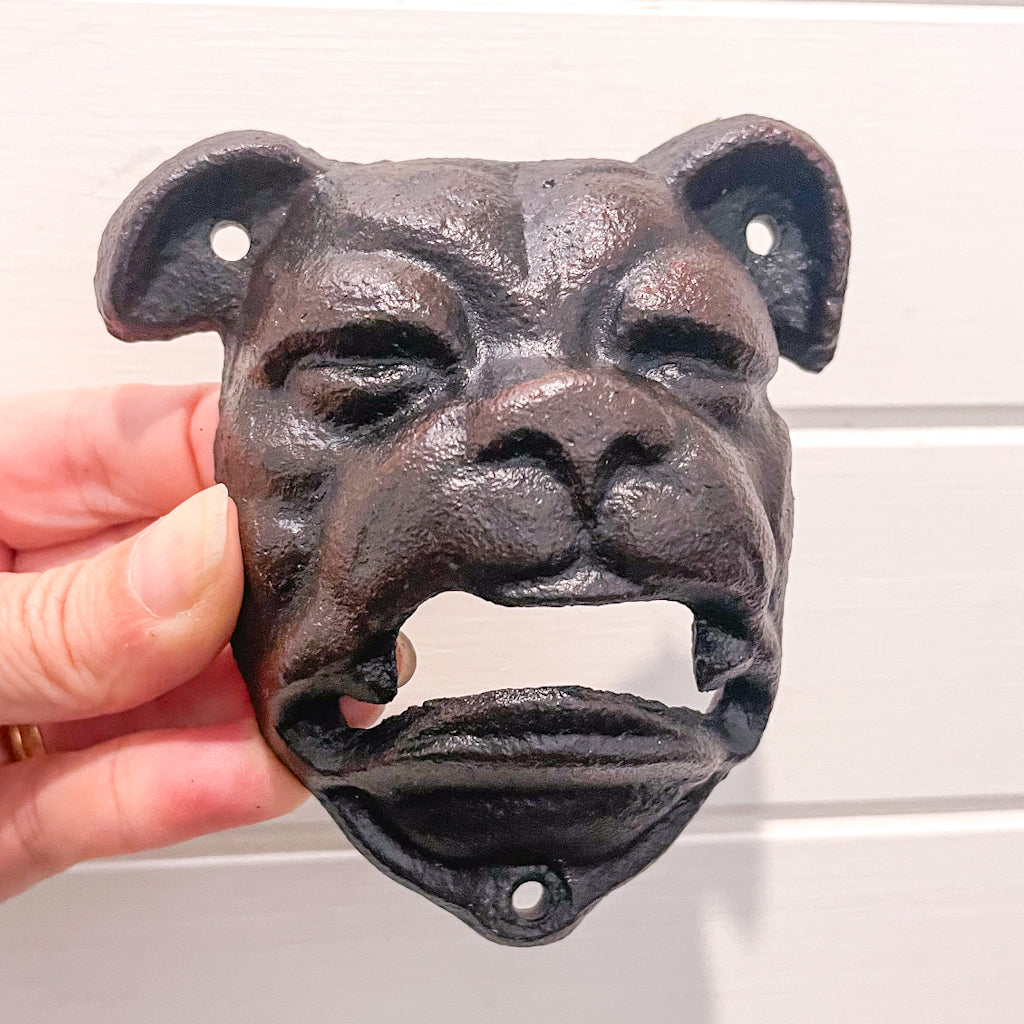 Bite of the dog vintage cast iron bottle opener / wall hook