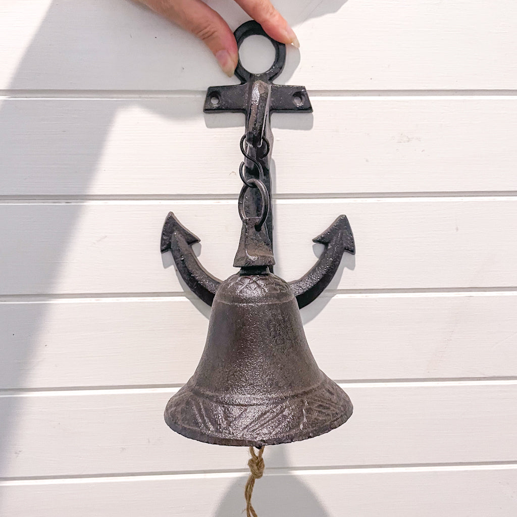 Cast iron vintage door bell wall hanging - anchor