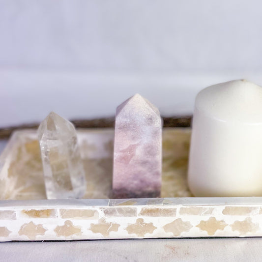Pink Amethyst crystal generator tower 9cm