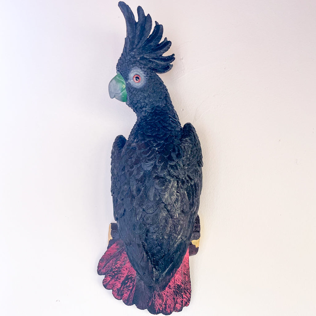 Red tail Black cockatoo or Yellow crested cockatoo bird wall hanging