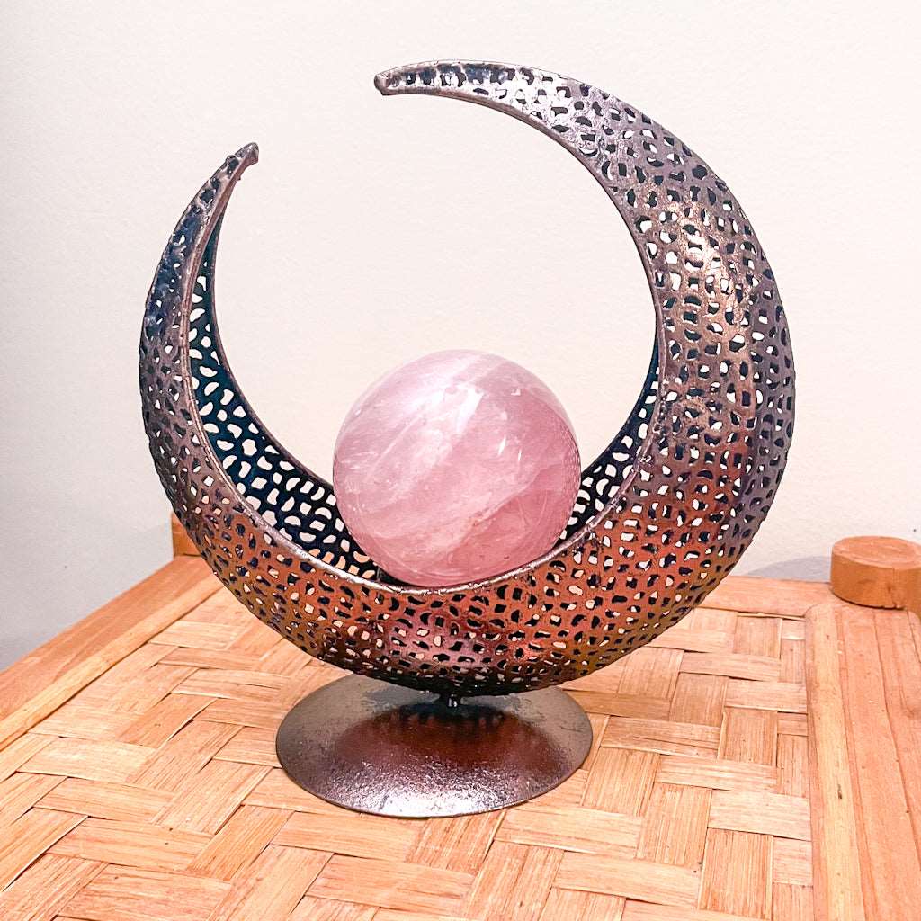 Crescent moon candle holder