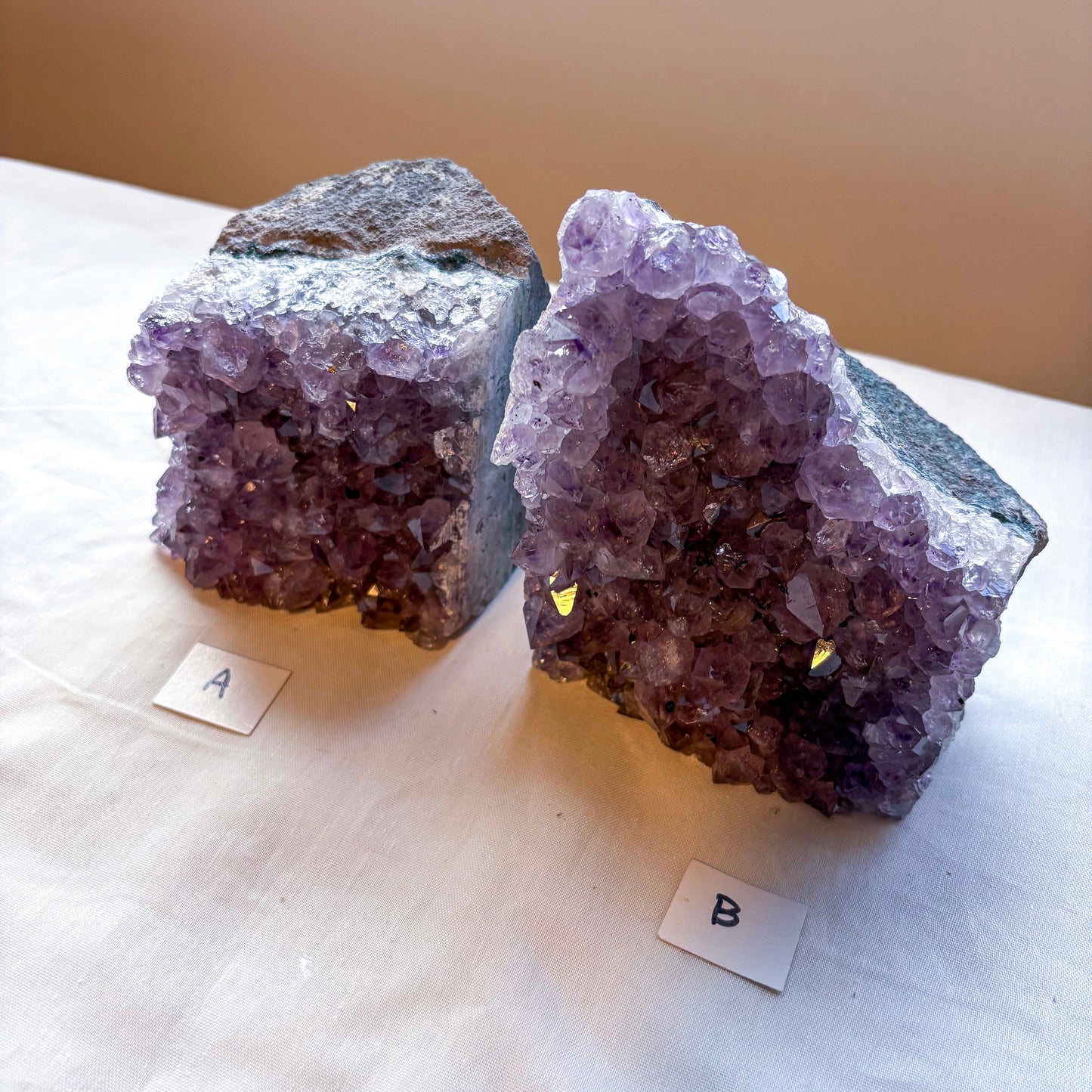 Amethyst crystal cluster bookend