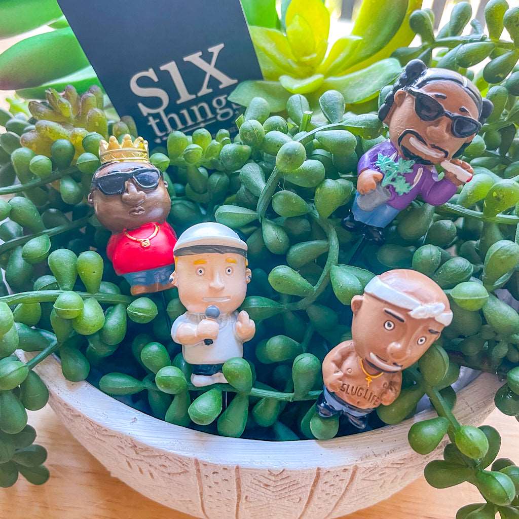 Cheeky Hip hop Rapper gnomes plant lover mini statues