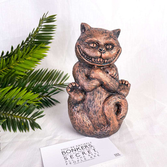 Alice in wonderland Cheshire cat bronze statue