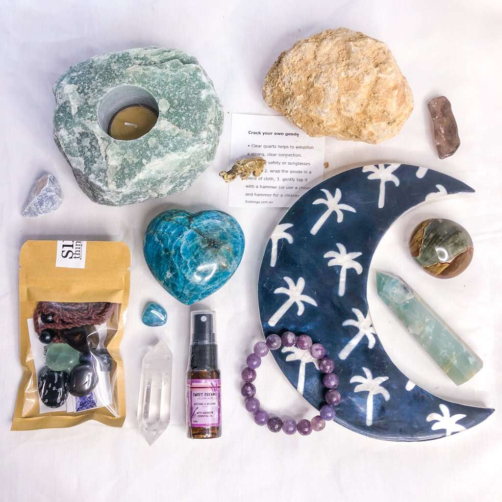 Crystals & good vibes subscription mystery gift box - monthly advent box