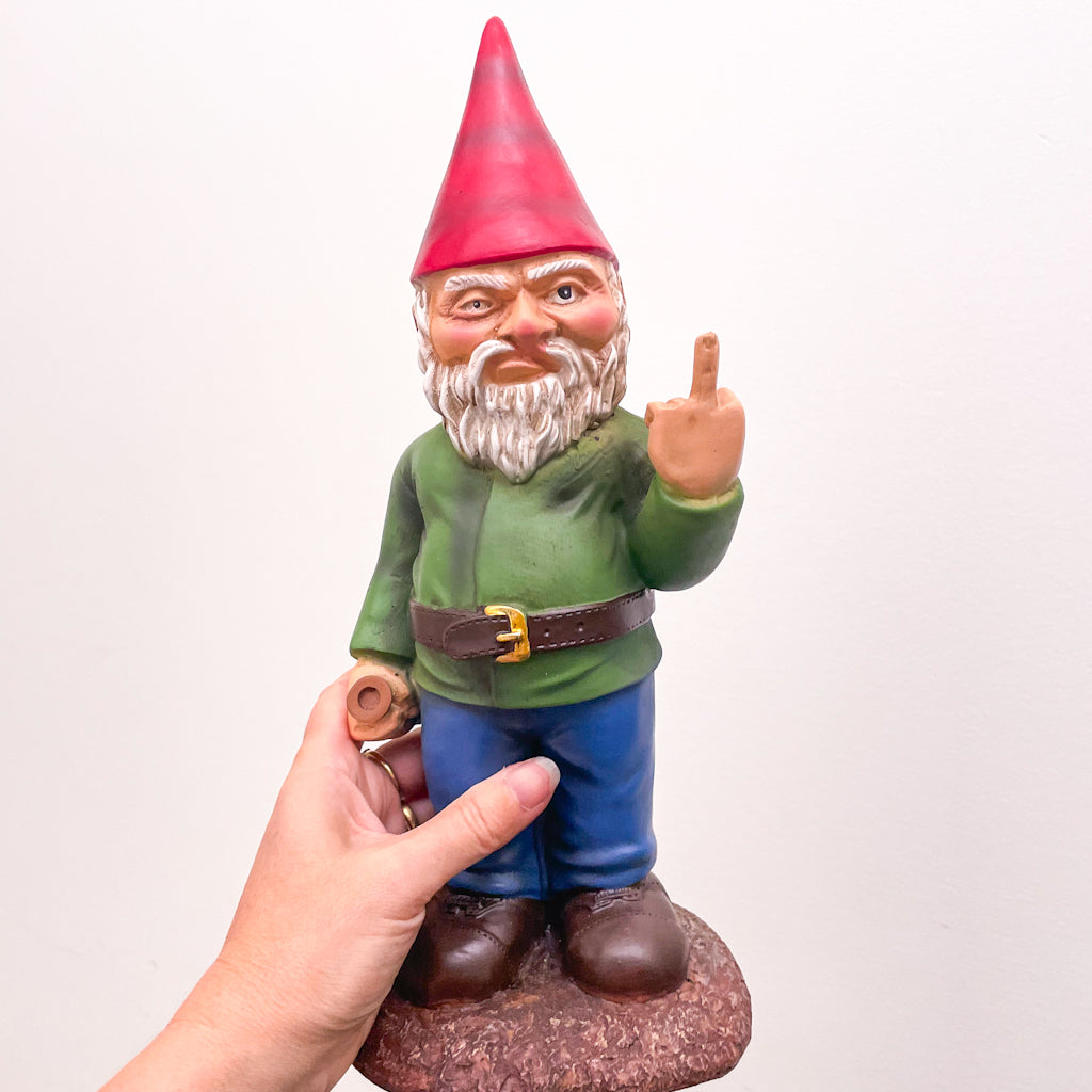 F off rude finger drunk garden gnome