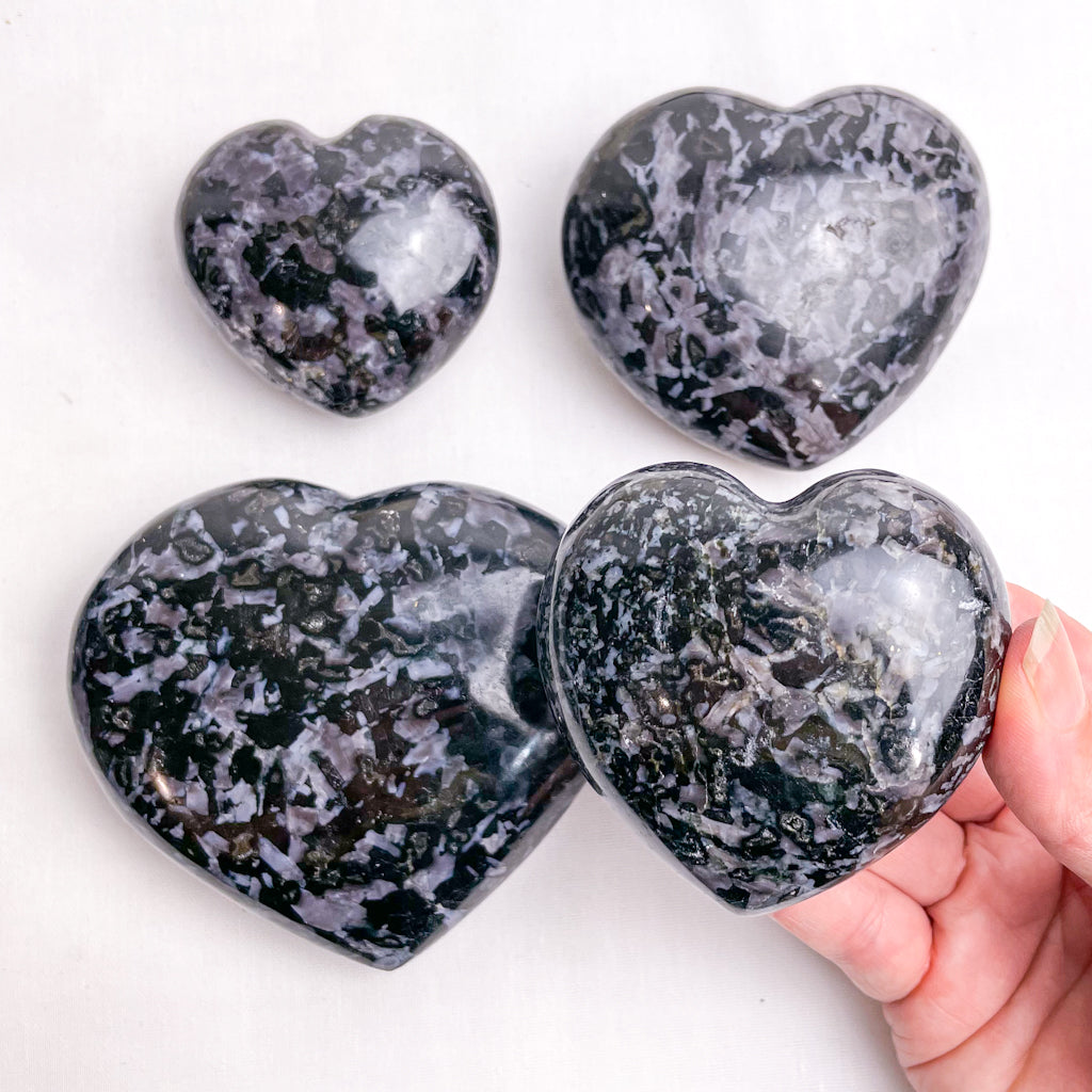 Large mystic merlinite puffy heart shaped crystal