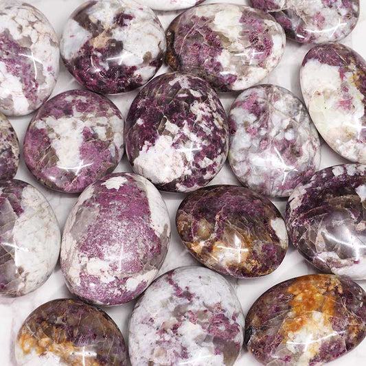 Pink Tourmaline crystal palm stone