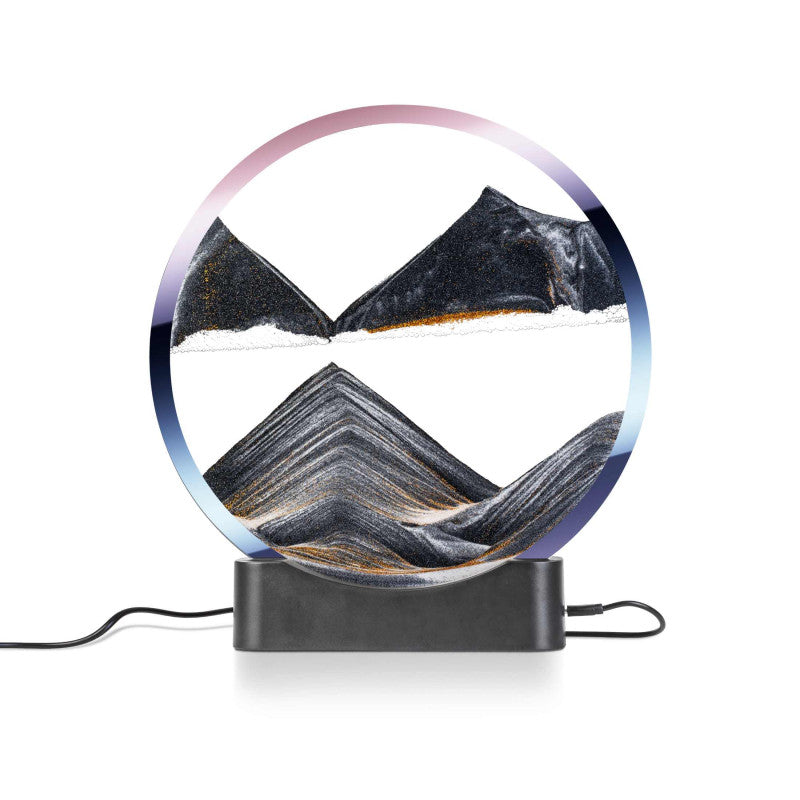 Colour changing moving sand art statue with LED lamp light - large