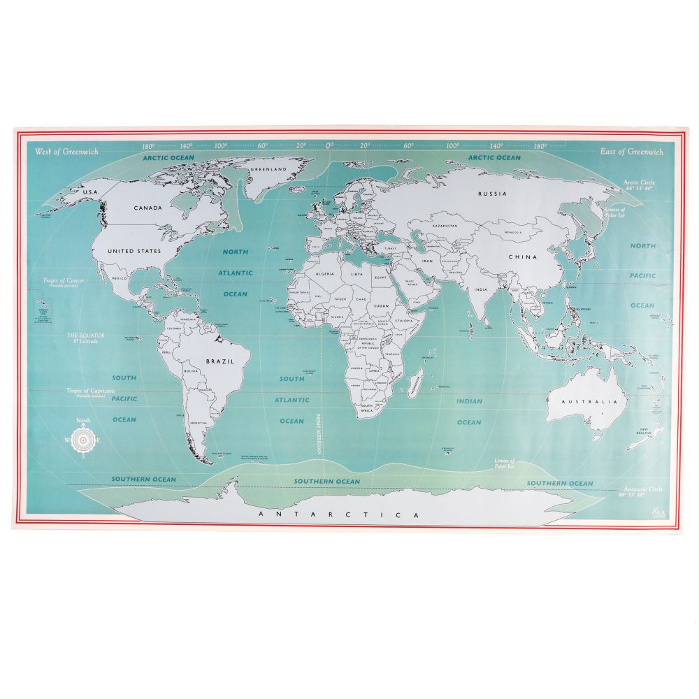 Vintage world map - DIY scratch and customise map