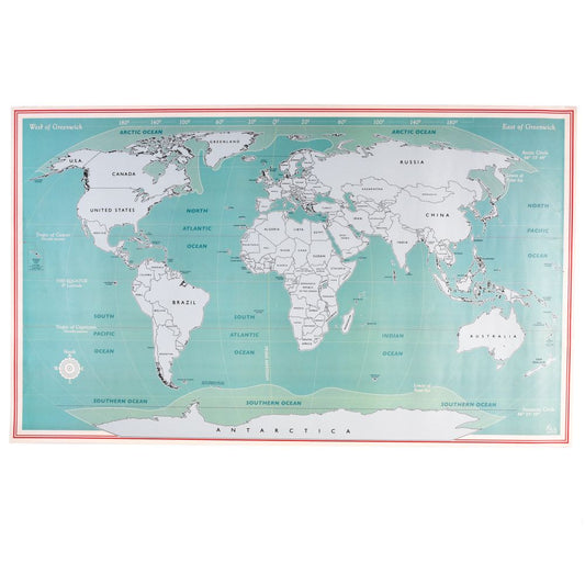 Vintage world map - DIY scratch and customise map poster