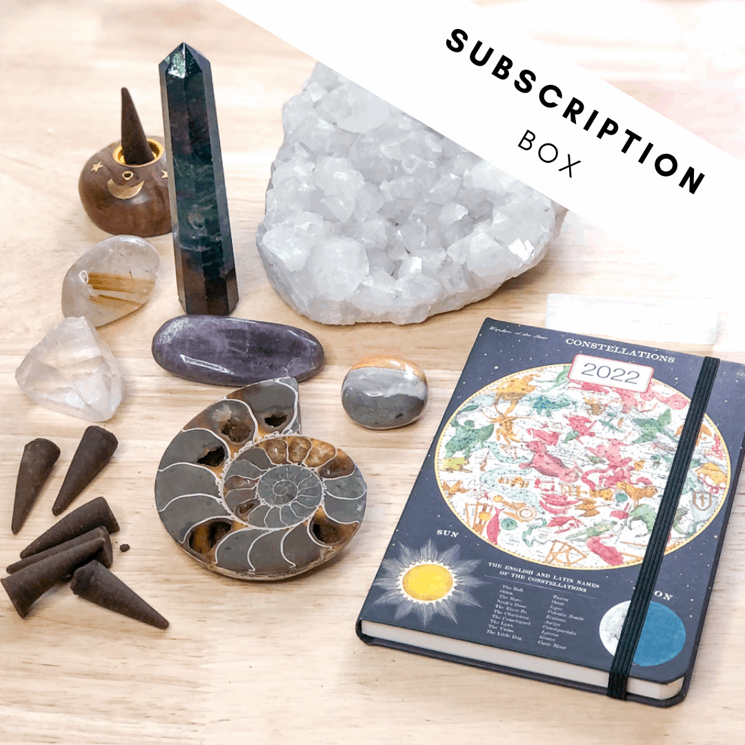 Crystals & good vibes subscription mystery gift box - monthly advent box