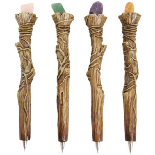 Witches wand with crystal ballpoint pen