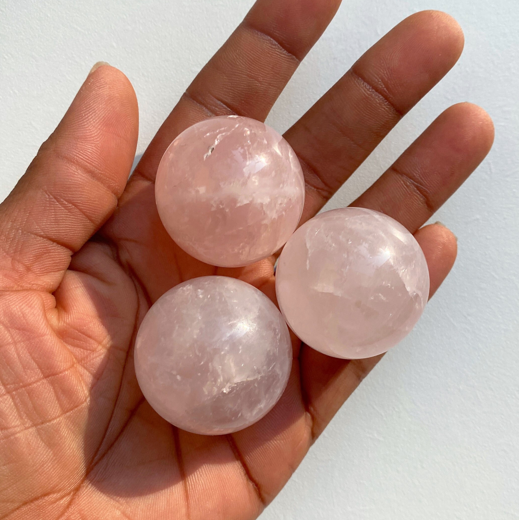 Rose Quartz crystal sphere ball