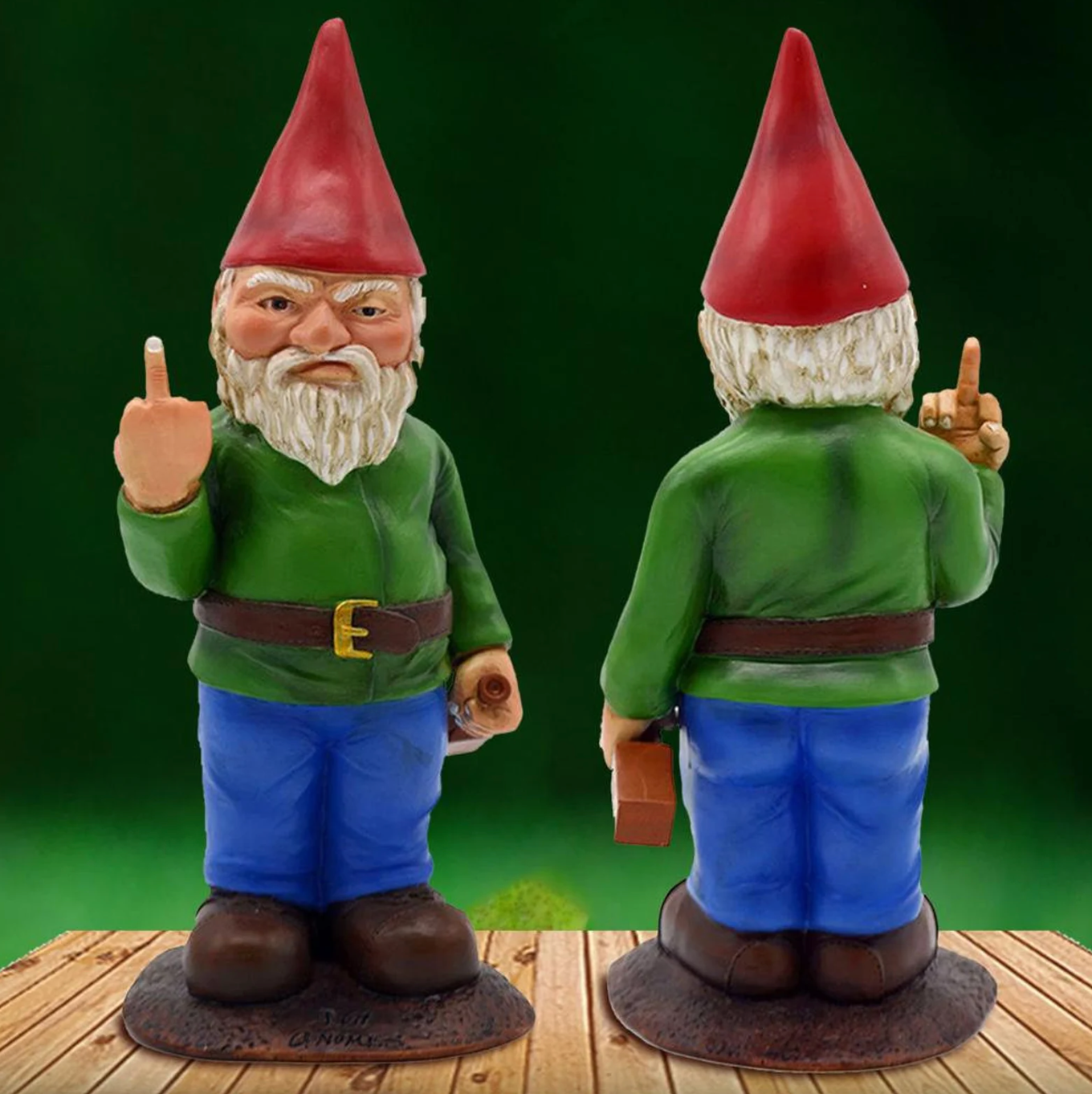 F off rude finger drunk garden gnome