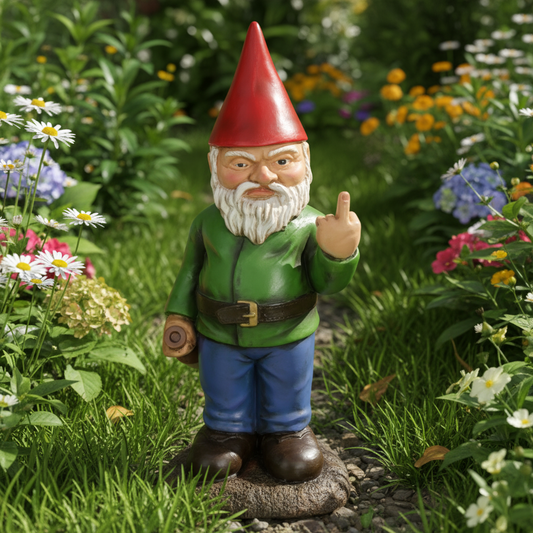 F off rude finger drunk garden gnome