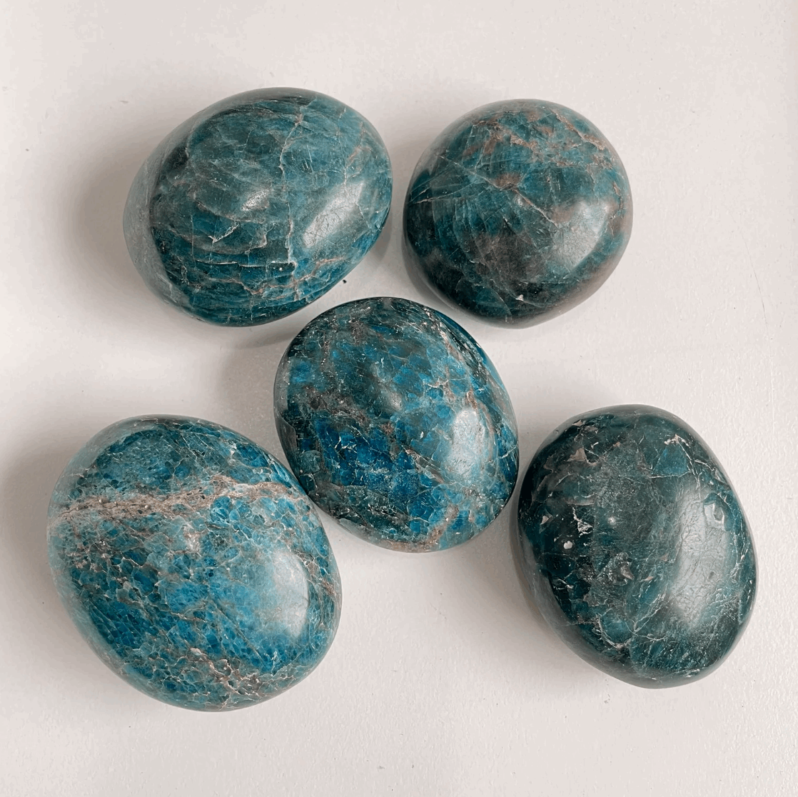 Apatite crystal large palm stone