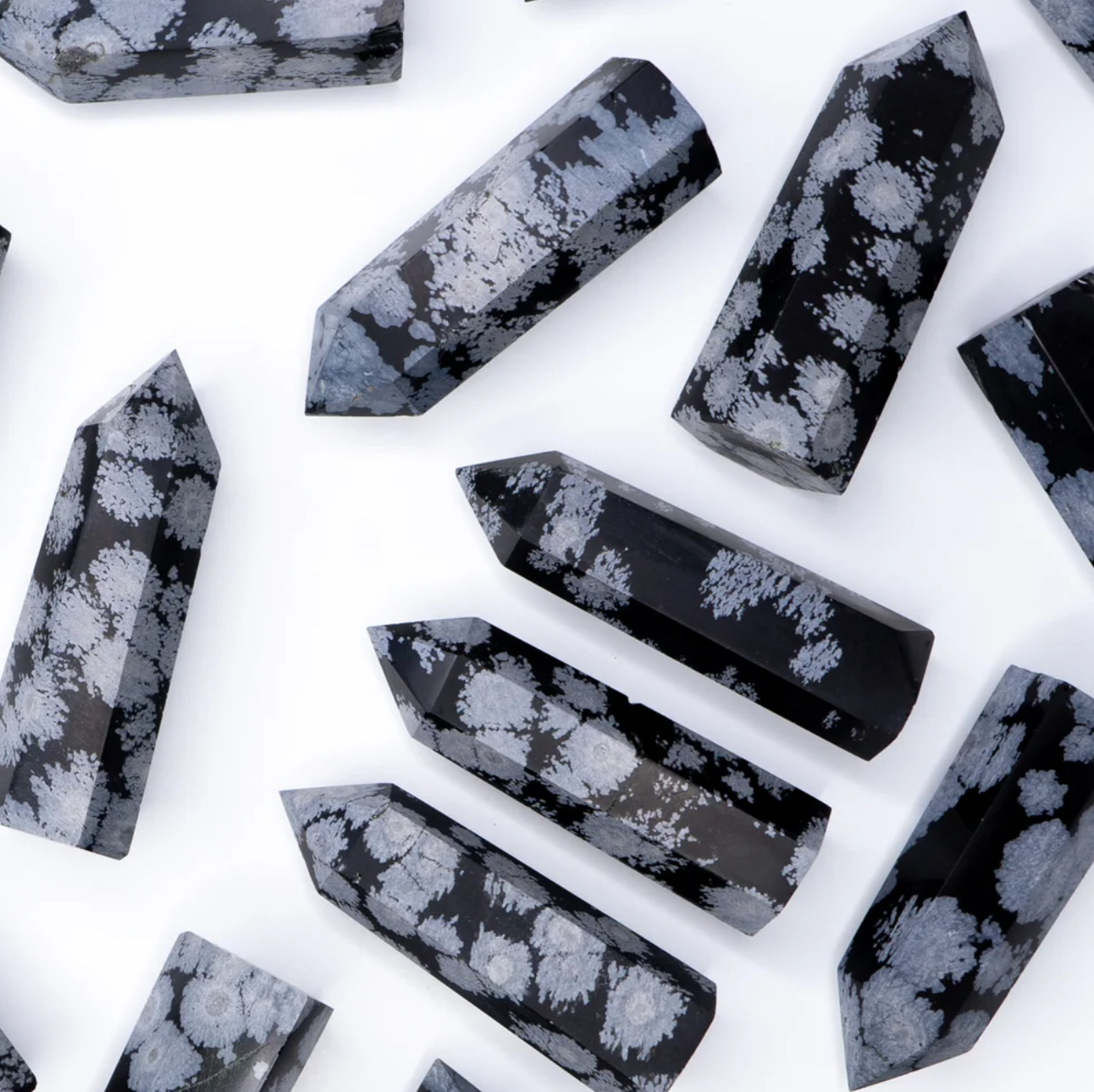 Snowflake obsidian crystal tower