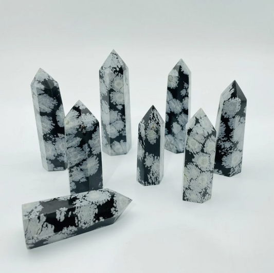 Snowflake obsidian crystal tower