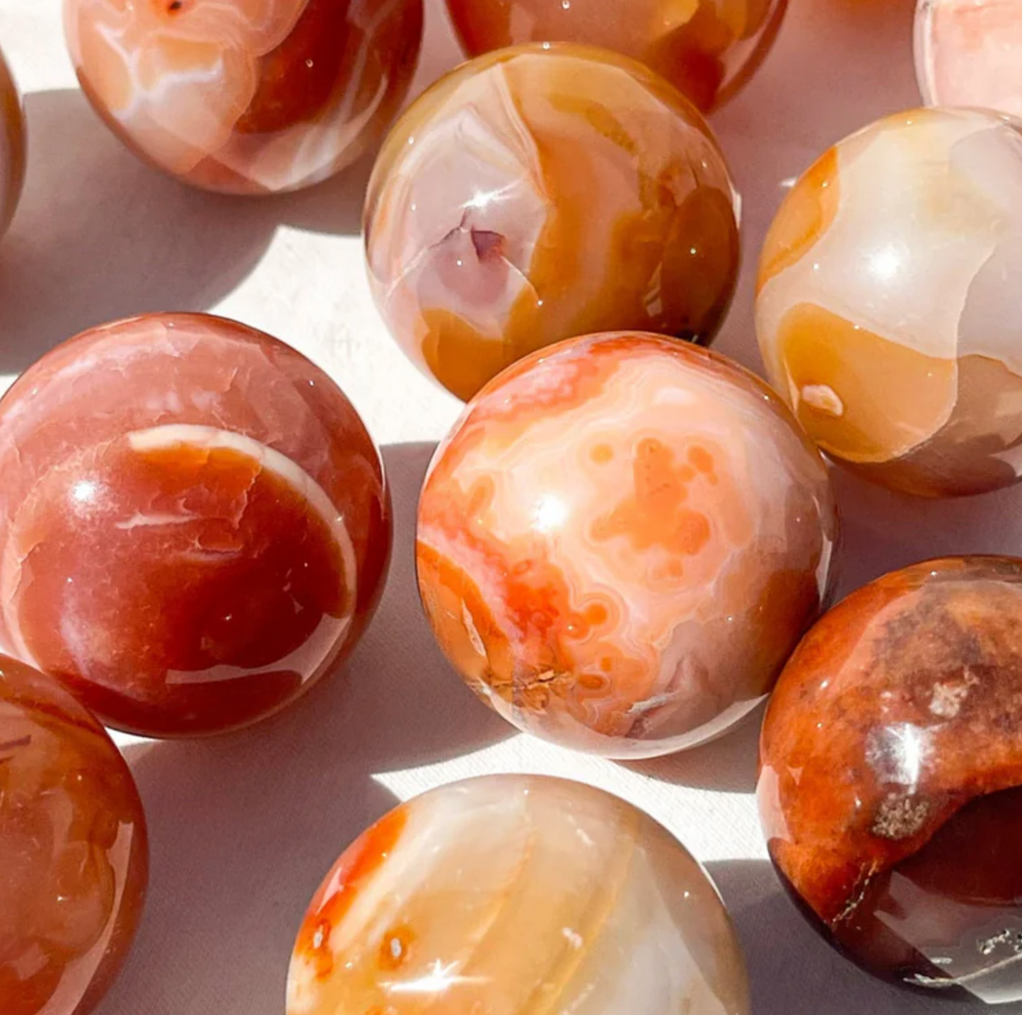 Carnelian crystal sphere M