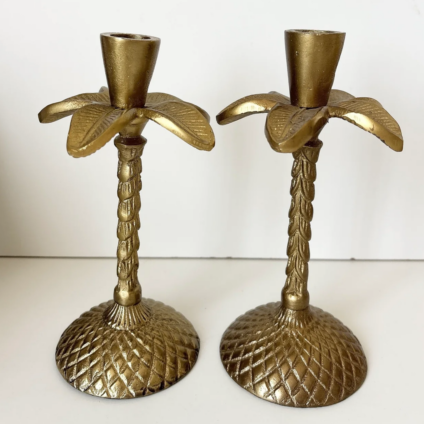 Palm tree candle stick holder