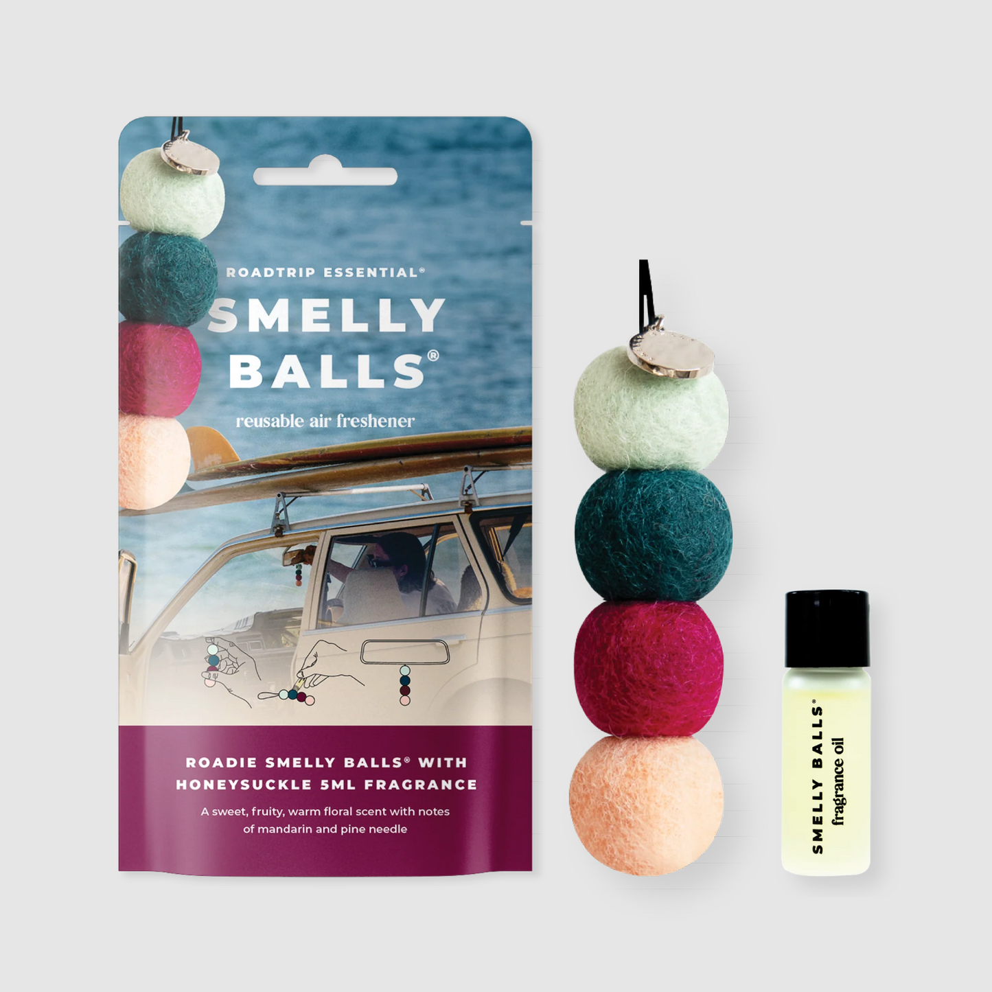 Felt balls hanging air freshener with scented oils