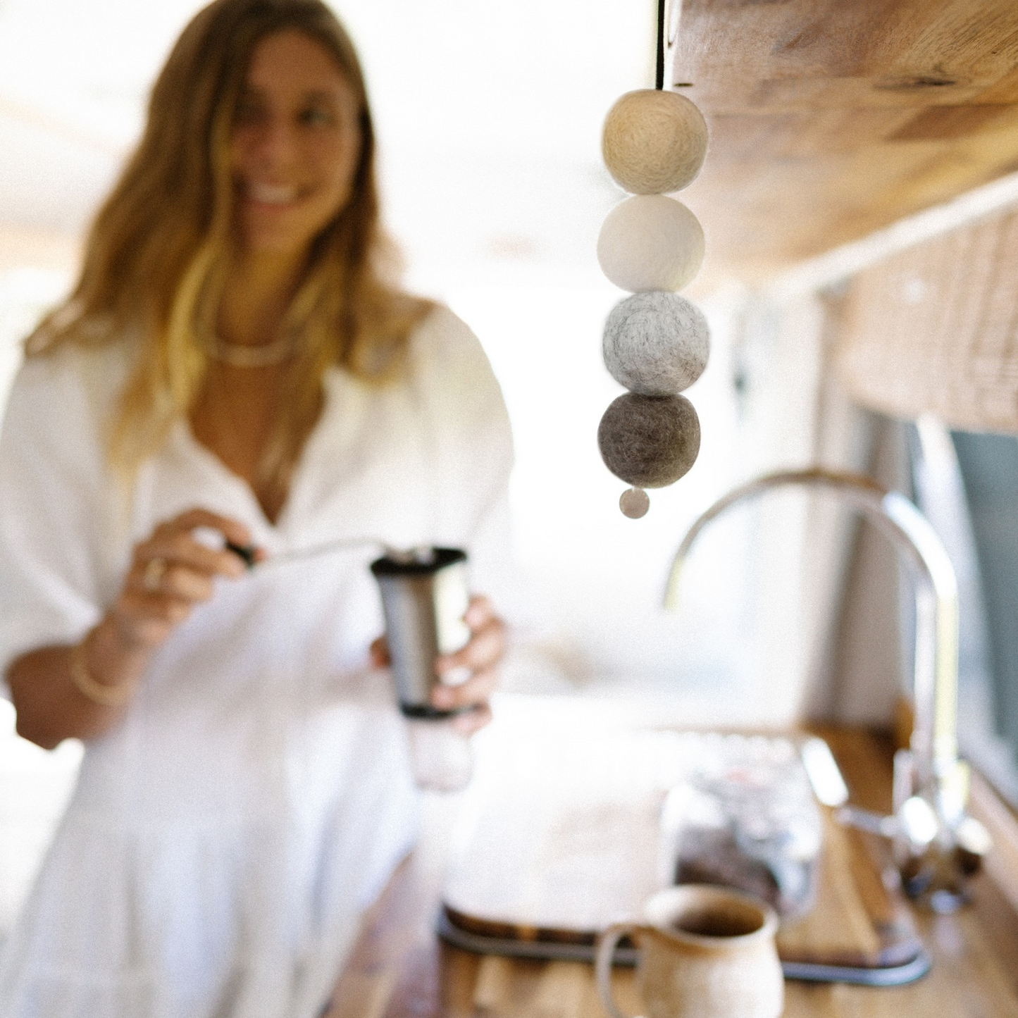 Felt balls hanging air freshener with scented oils
