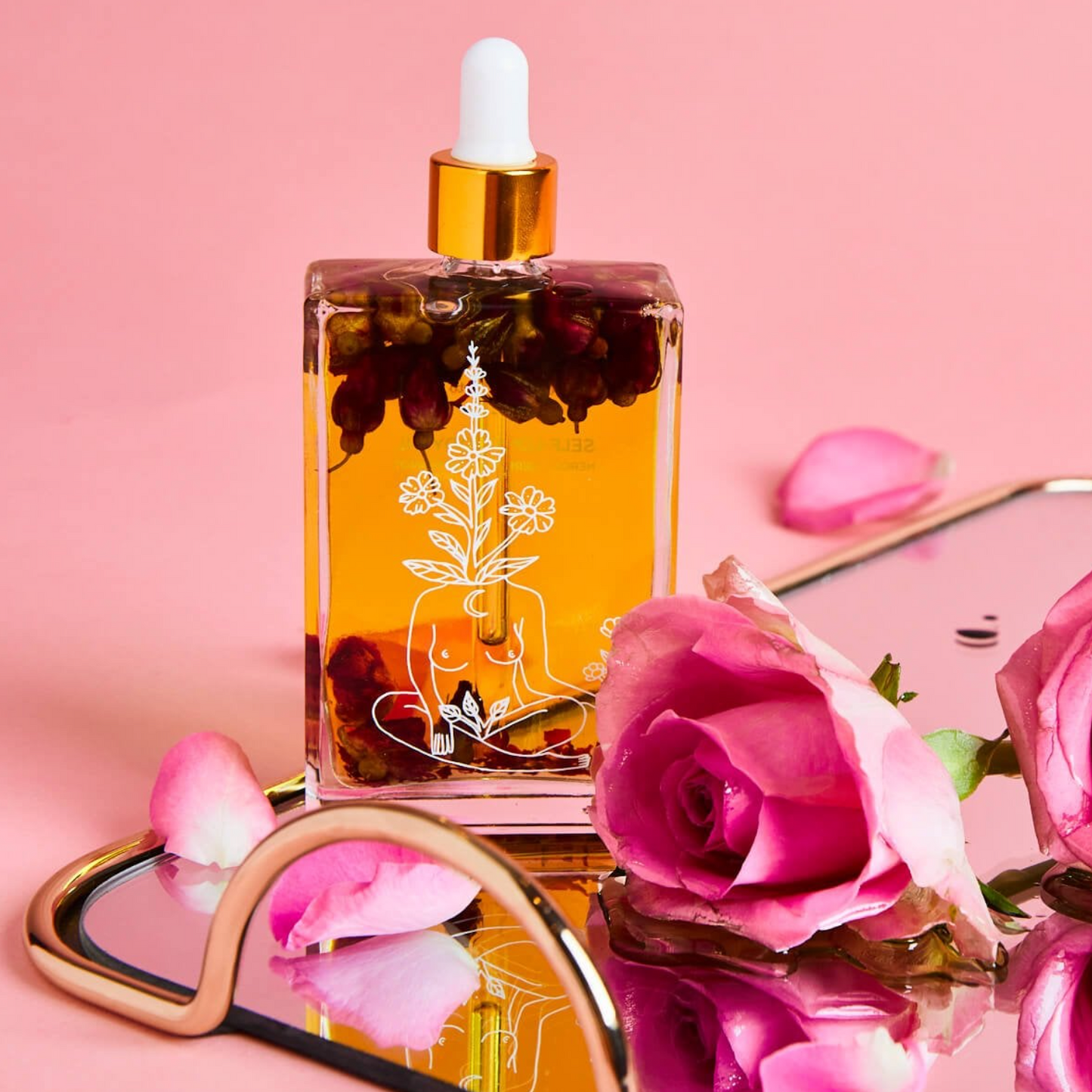 Floral infused skin care self love oil