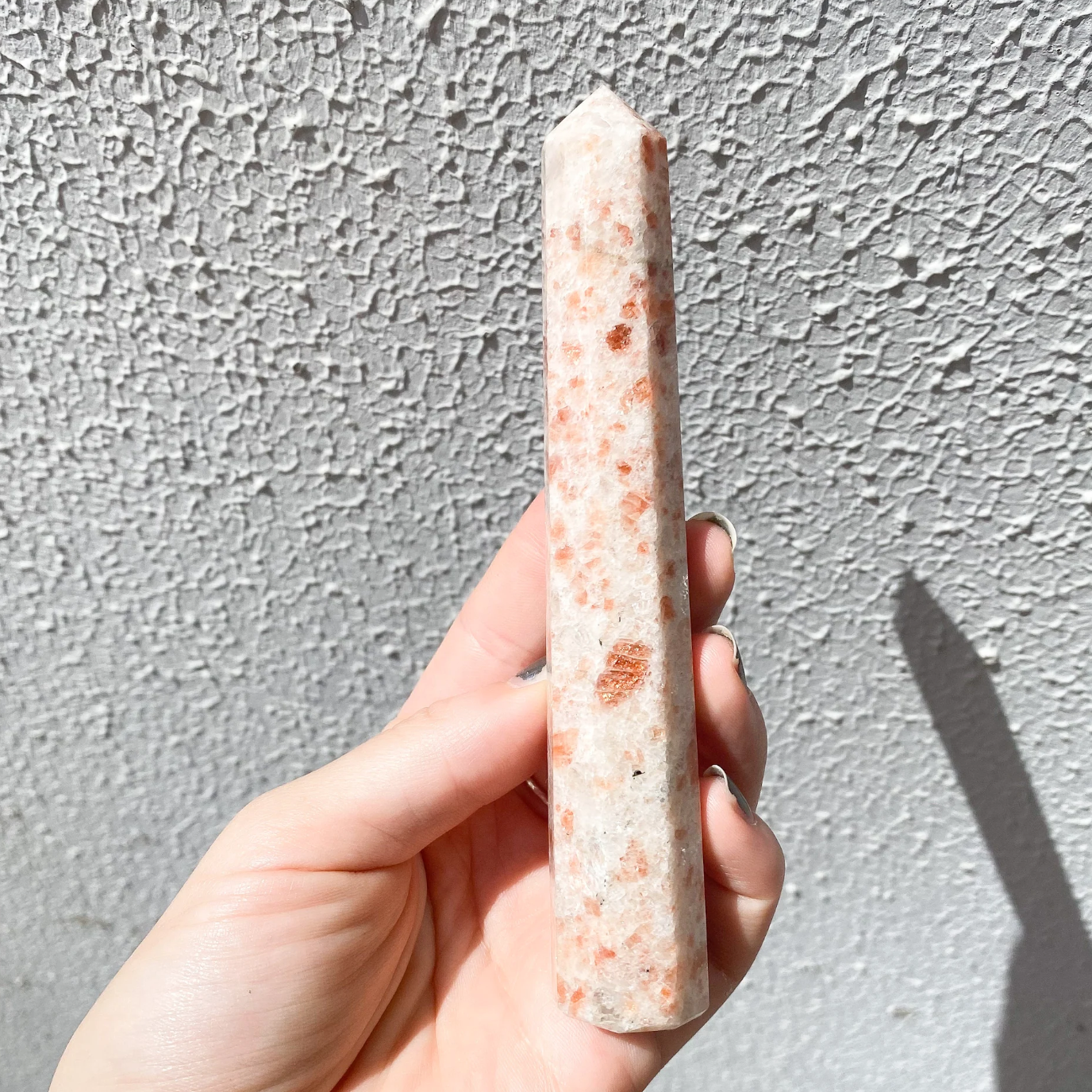 Orange sunstone crystal tower