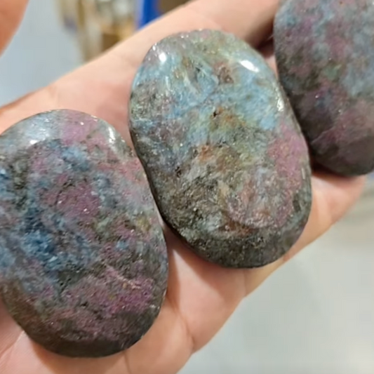 Ruby Kyanite Fuchsite crystal palm stone